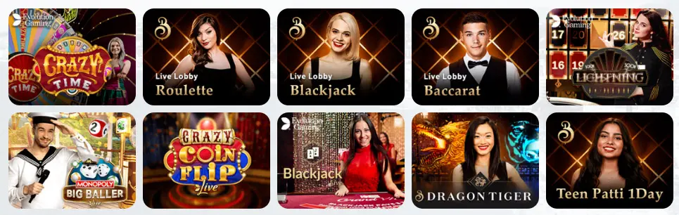 Jeux de casino en direct JACK21 CASINO