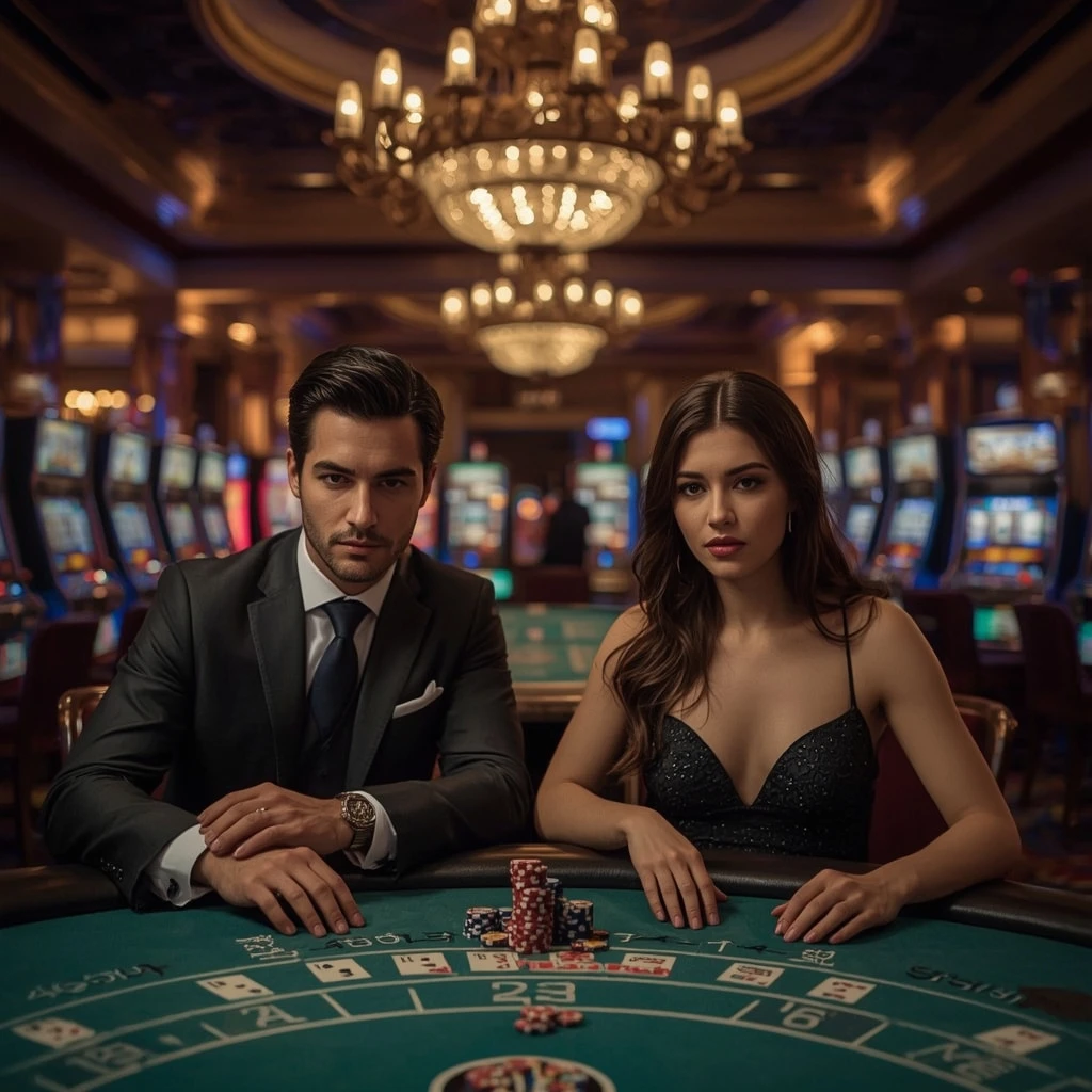 Deux joueurs de poker dans un Jack21 Casino